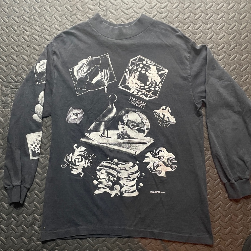Vintage M.C. Escher "Andazia" All Over Print Long Sleeve Shirt